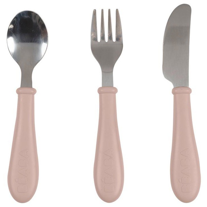 Set 3 couverts - BEABA - Inox - Barbe a papa Set 3 couverts - BEABA - Inox - Barbe a papa