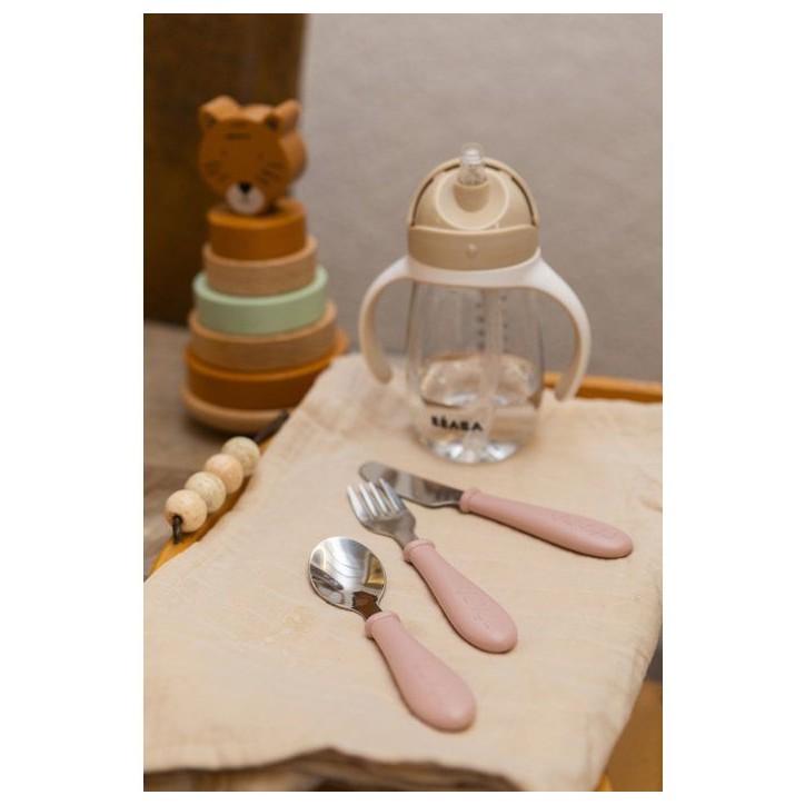 Set 3 couverts - BEABA - Inox - Barbe a papa Set 3 couverts - BEABA - Inox - Barbe a papa