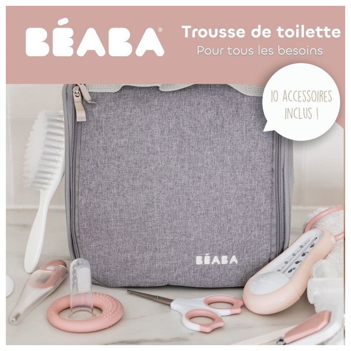 Trousse de toilette - BEABA - 10 accessoires - Vieux rose Trousse de toilette - BEABA - 10 accessoires - Vieux rose