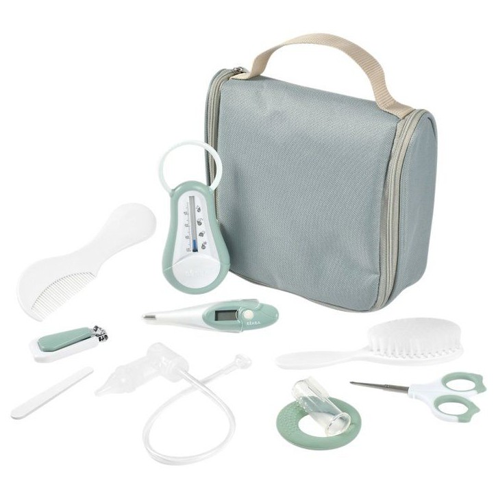 Trousse de toilette - BEABA - 10 accessoires - Vert sauge Trousse de toilette - BEABA - 10 accessoires - Vert sauge
