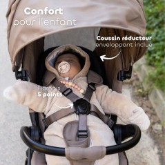 BEABA - Poussette - Baby Cruiser 360° - 4 roues - Pralin