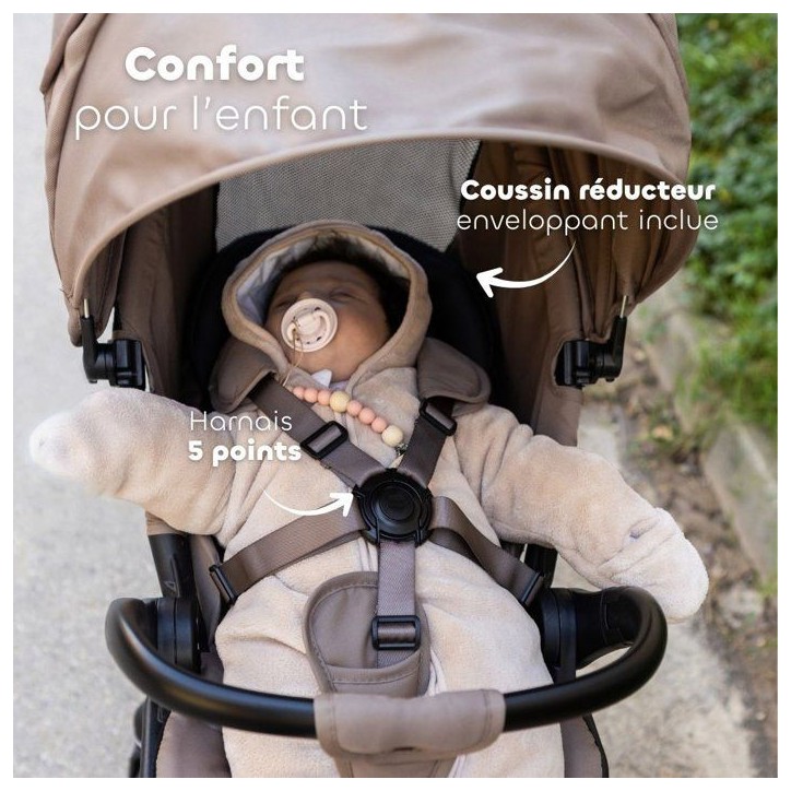 BEABA - Poussette - Baby Cruiser 360° - 4 roues - Pralin BEABA - Poussette - Baby Cruiser 360° - 4 roues - Pralin