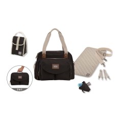 BEABA, Sac a langer Genéve II, Modulable, Grande contenance, Rangements multiples, Pochette avant amovible, Noir