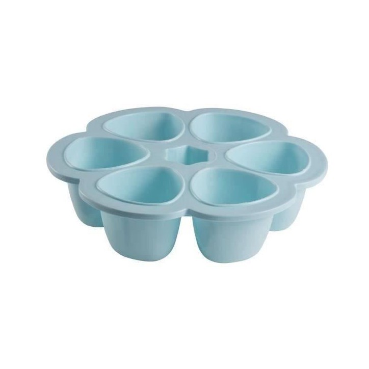 BEABA Multiportions en silicone de qualité premium, résistance thermique, couvercle hermétique, Fabriqué en Italie, 6x150 ml