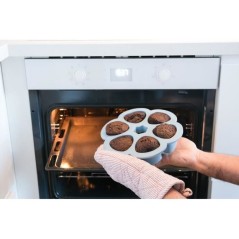 BEABA Multiportions en silicone de qualité premium, résistance thermique, couvercle hermétique, Fabriqué en Italie, 6x150 ml