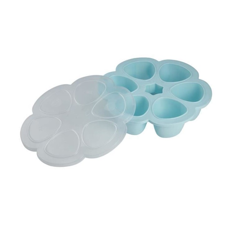 BEABA Multiportions en silicone de qualité premium, résistance thermique, couvercle hermétique, Fabriqué en Italie, 6x150 ml