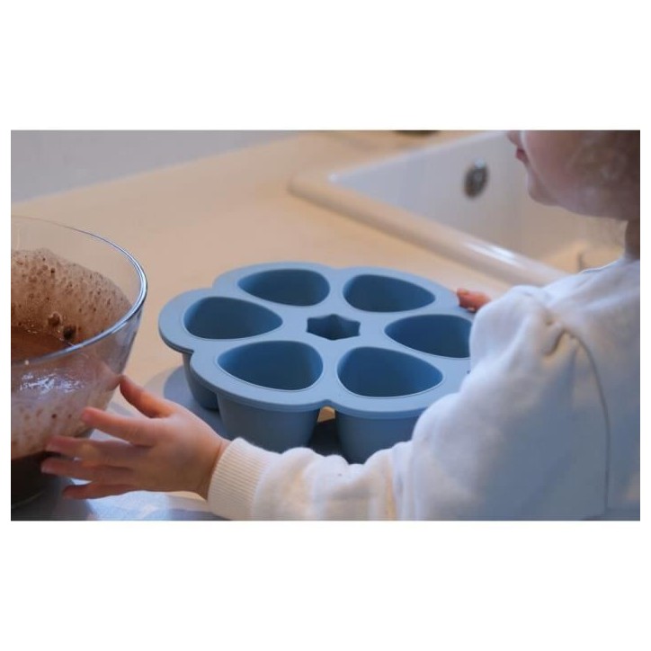 BEABA Multiportions en silicone de qualité premium, résistance thermique, couvercle hermétique, Fabriqué en Italie, 6x150 ml