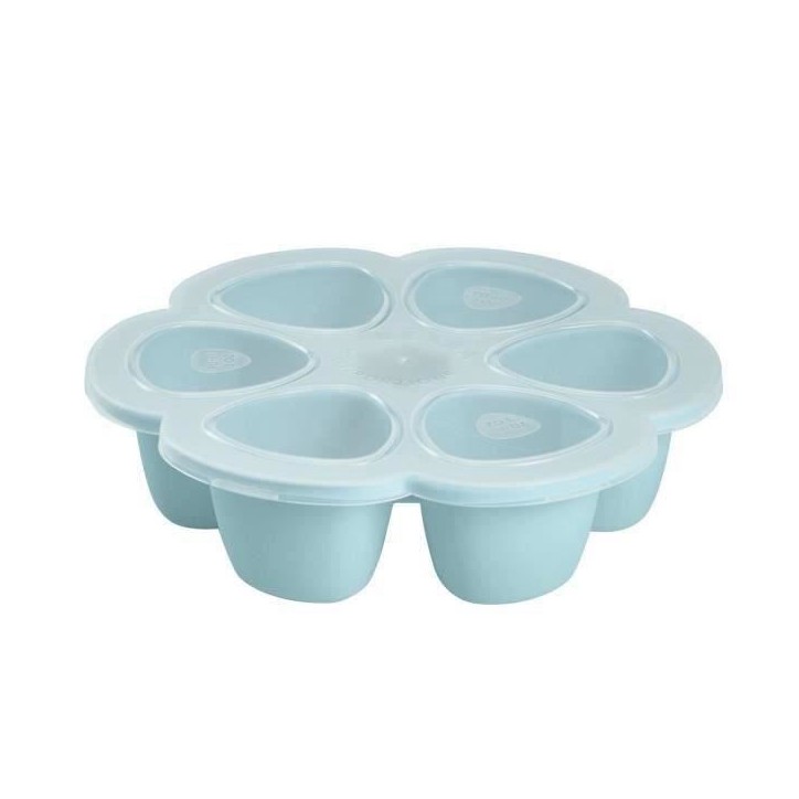 BEABA Multiportions en silicone de qualité premium, résistance thermique, couvercle hermétique, Fabriqué en Italie, 6x90 ml