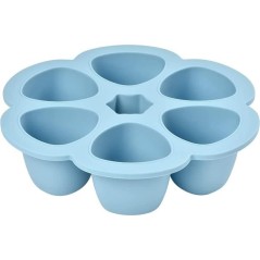 BEABA Multiportions en silicone de qualité premium, résistance thermique, couvercle hermétique, Fabriqué en Italie, 6x90 ml