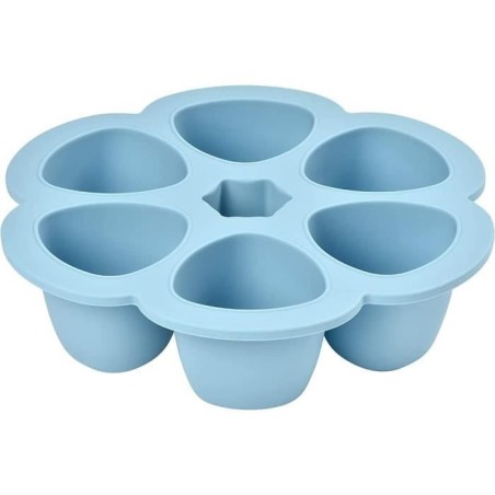 BEABA Multiportions en silicone de qualité premium, résistance thermique, couvercle hermétique, Fabriqué en Italie, 6x90 ml
