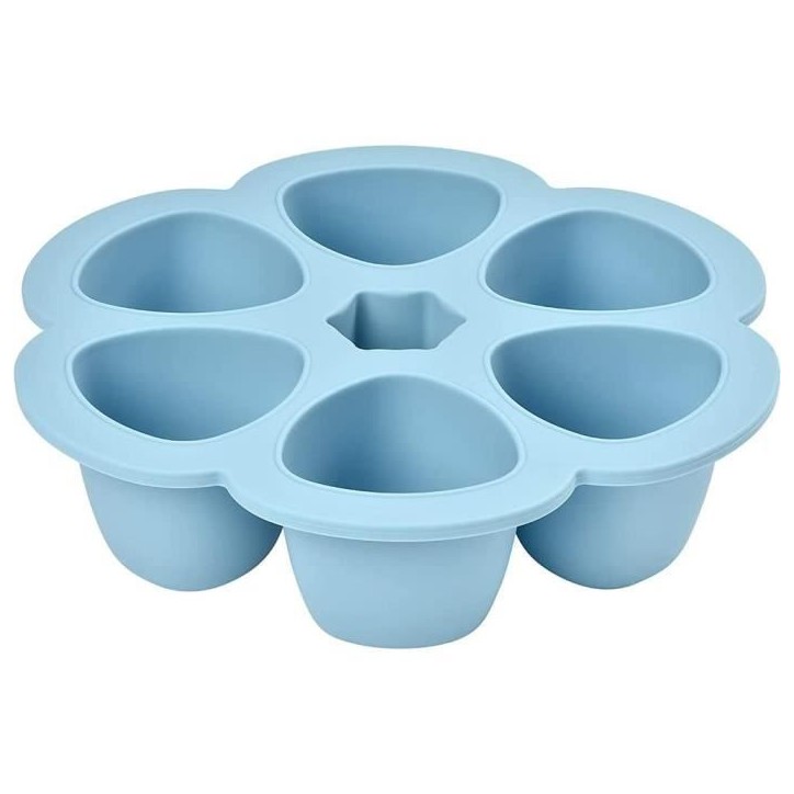 BEABA Multiportions en silicone de qualité premium, résistance thermique, couvercle hermétique, Fabriqué en Italie, 6x90 ml