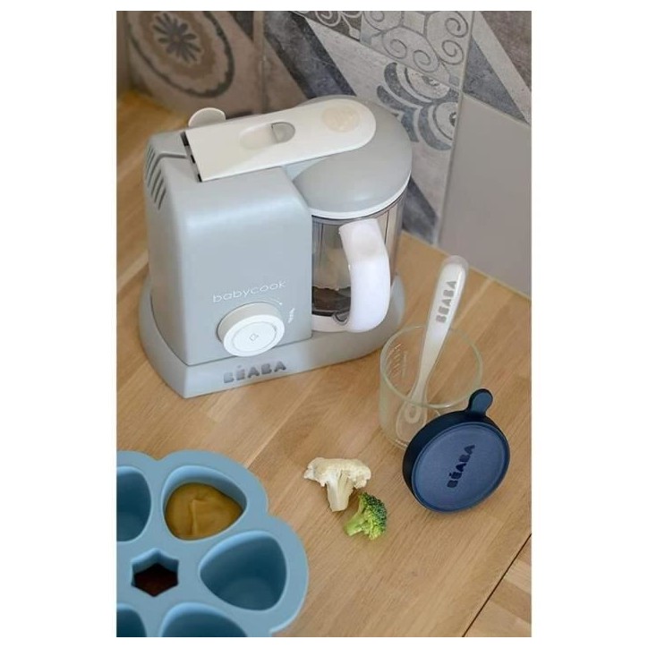 BEABA Multiportions en silicone de qualité premium, résistance thermique, couvercle hermétique, Fabriqué en Italie, 6x90 ml