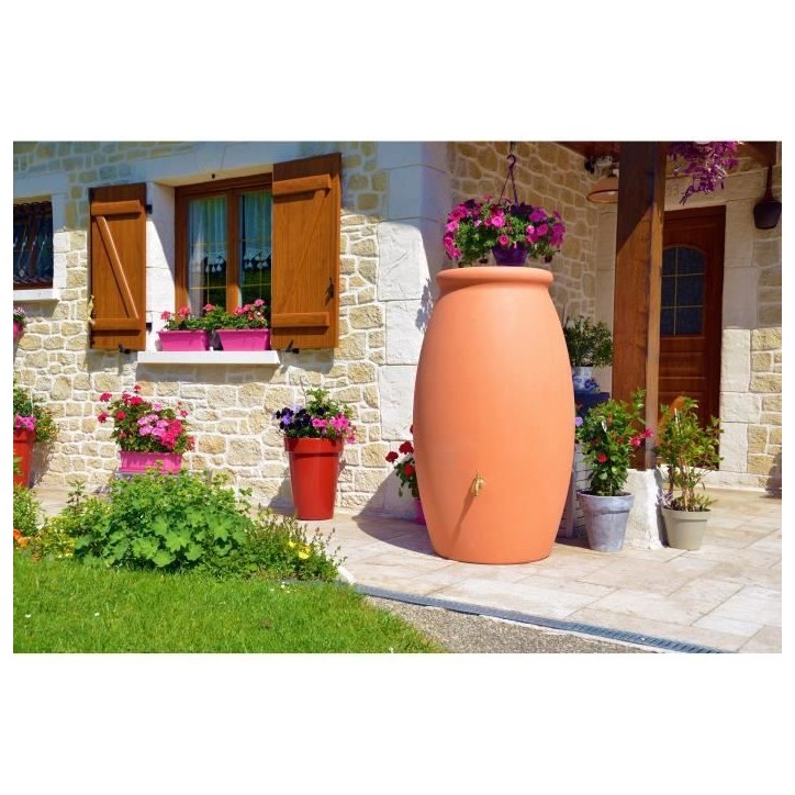 Récupérateur d'eau Jarre rotomoulé - BELLI - 1000 L - Terre cuite