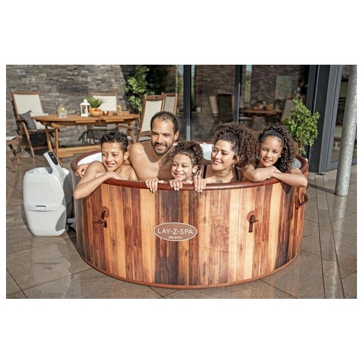 Spa gonflable BESTWAY - Lay-Z-Spa Helsinki - 180 airjets - 180 x 66 cm - 5 a 7 places - Rond (couverture, cartouche, diffuseur) Spa gonflable BESTWAY - Lay-Z-Spa Helsinki - 180 airjets - 180 x 66 cm - 5 a 7 places - Rond (couverture, cartouche, diffuseur)