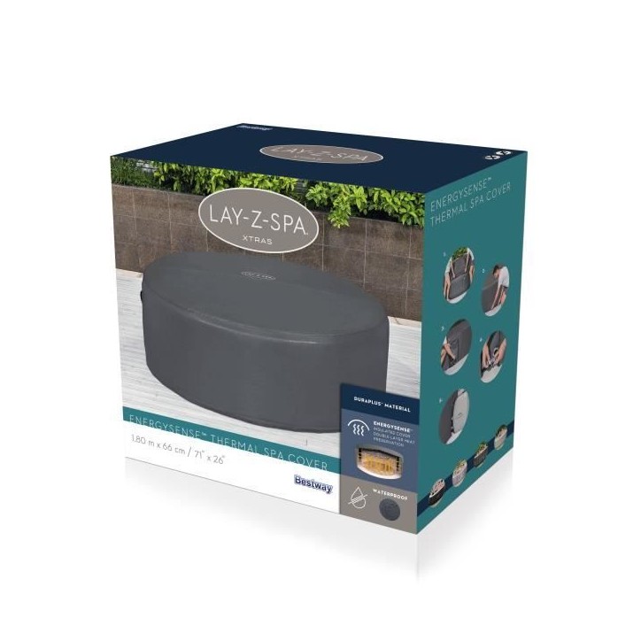 BESTWAY - Couverture thermique EnergySense™ pour spa rond 1,80m x 66cm - Waterproof