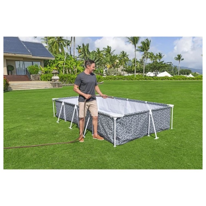 Piscine hors sol tubulaire BESTWAY - Steel Pro™ - 366 x 201 x 66 cm - Rectangulaire - décor graphique Piscine hors sol tubulaire BESTWAY - Steel Pro™ - 366 x 201 x 66 cm - Rectangulaire - décor graphique