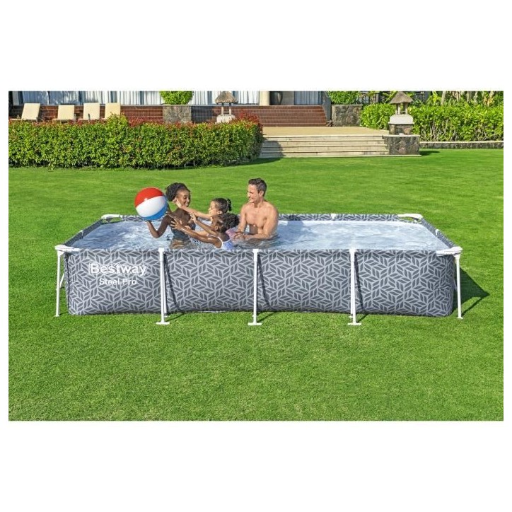 Kit Piscine hors sol tubulaire BESTWAY - Steel Pro™ - 366 x 201 x 66 cm - Rectangulaire (Inclus épurateur a Cartouche) Kit Piscine hors sol tubulaire BESTWAY - Steel Pro™ - 366 x 201 x 66 cm - Rectangulaire (Inclus épurateur a Cartouche)
