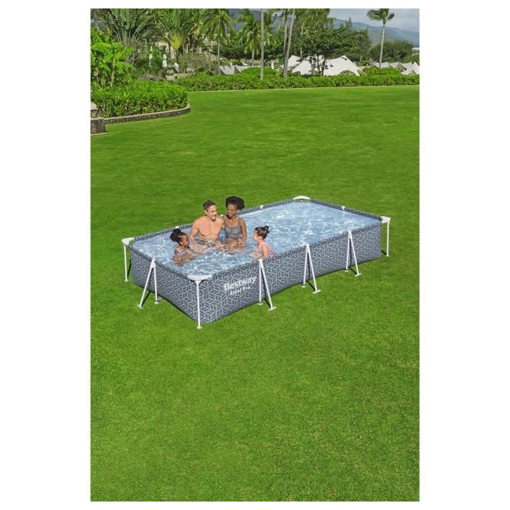 Kit Piscine hors sol tubulaire BESTWAY - Steel Pro™ - 366 x 201 x 66 cm - Rectangulaire (Inclus épurateur a Cartouche) Kit Piscine hors sol tubulaire BESTWAY - Steel Pro™ - 366 x 201 x 66 cm - Rectangulaire (Inclus épurateur a Cartouche)
