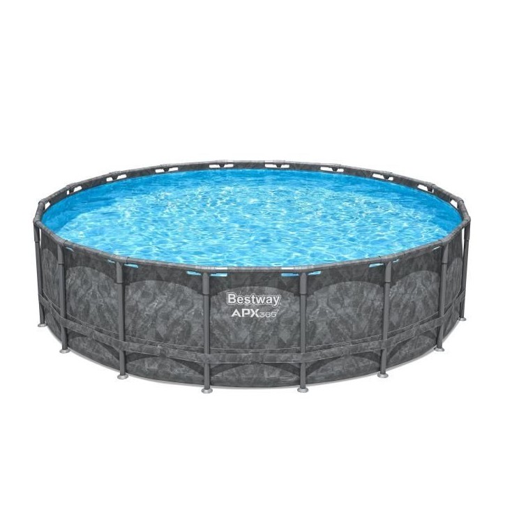 Kit Piscine hors sol tubulaire BESTWAY - APX 365™ - 549 x 132 cm - Ronde (Filtre a sable, 250 g polysphere, échelle, bâche) Kit Piscine hors sol tubulaire BESTWAY - APX 365™ - 549 x 132 cm - Ronde (Filtre a sable, 250 g polysphere, échelle, bâche)