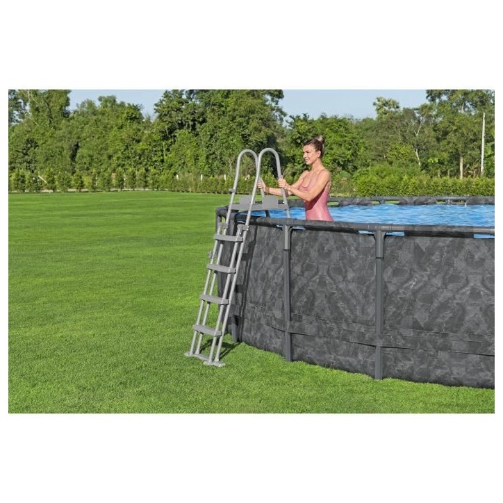Kit Piscine hors sol tubulaire BESTWAY - APX 365™ - 549 x 132 cm - Ronde (Filtre a sable, 250 g polysphere, échelle, bâche) Kit Piscine hors sol tubulaire BESTWAY - APX 365™ - 549 x 132 cm - Ronde (Filtre a sable, 250 g polysphere, échelle, bâche)