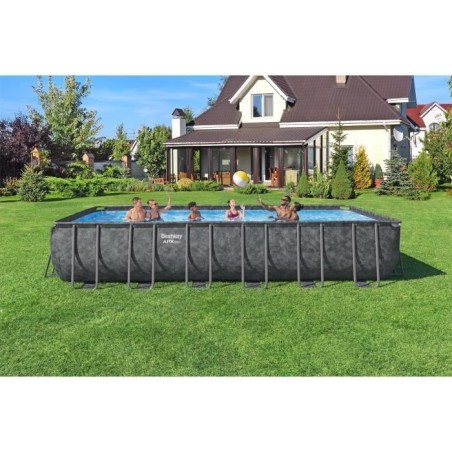 Kit Piscine hors sol tubulaire BESTWAY - APX 365™ - 732 x 366 x 132 cm - Rectangulaire (Filtre a sable, 250 g polysphere, éch
