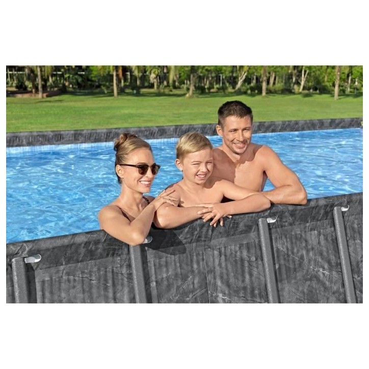 Kit Piscine hors sol tubulaire BESTWAY - APX 365™ - 732 x 366 x 132 cm - Rectangulaire (Filtre a sable, 250 g polysphere, éch