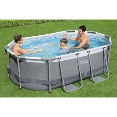 Kit Piscine hors sol tubulaire BESTWAY - Steel Pro MAX™ - 305 x 200 x 84 cm - Ovale (Livrée avev filtre a cartouche et 1 cart