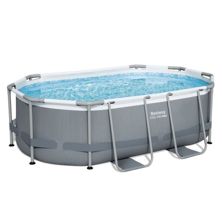 Kit Piscine hors sol tubulaire BESTWAY - Steel Pro MAX™ - 305 x 200 x 84 cm - Ovale (Livrée avev filtre a cartouche et 1 cart Kit Piscine hors sol tubulaire BESTWAY - Steel Pro MAX™ - 305 x 200 x 84 cm - Ovale (Livrée avev filtre a cartouche et 1 cart
