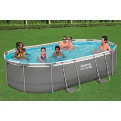 Kit Piscine hors sol tubulaire BESTWAY - Steel Pro Max™ - 488 x 305 x 107 cm - Ovale (Filtre a cartouche, échelle)
