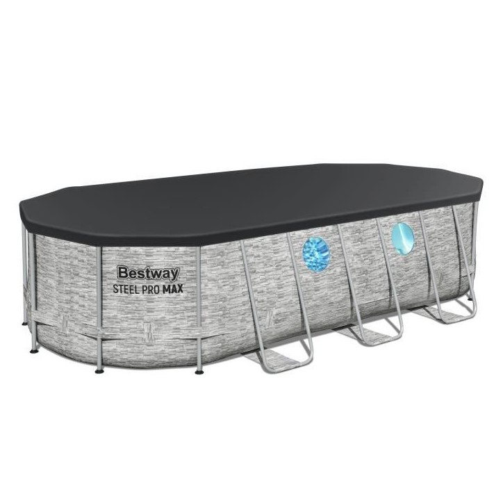 Kit Piscine hors sol tubulaire BESTWAY - Steel Pro Max™ - 549 x 274 x 122 cm - Ovale (Filtre a cartouche, bâche, échelle) Kit Piscine hors sol tubulaire BESTWAY - Steel Pro Max™ - 549 x 274 x 122 cm - Ovale (Filtre a cartouche, bâche, échelle)