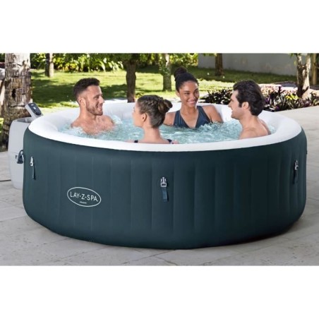Spa gonflable BESTWAY - Lay-Z-Spa Miami - 140 airjets - 196 x 66 cm - 4 a 6 places - Rond (couverture, cartouche, diffuseur)