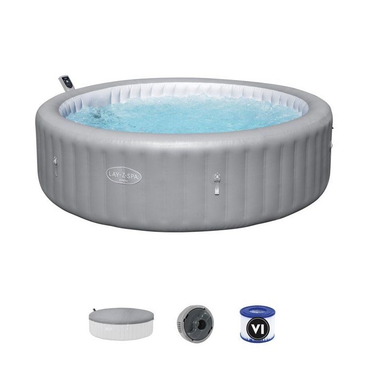 Spa gonflable BESTWAY - Lay-Z-Spa Hawaii - 236 x 71 cm - 4 a 8 places - Rond (Livré avec couverture, cartouche et diffuseur)