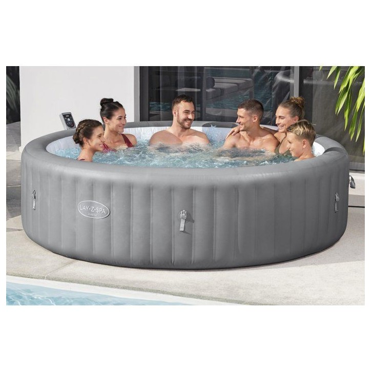 Spa gonflable BESTWAY - Lay-Z-Spa Hawaii - 236 x 71 cm - 4 a 8 places - Rond (Livré avec couverture, cartouche et diffuseur)