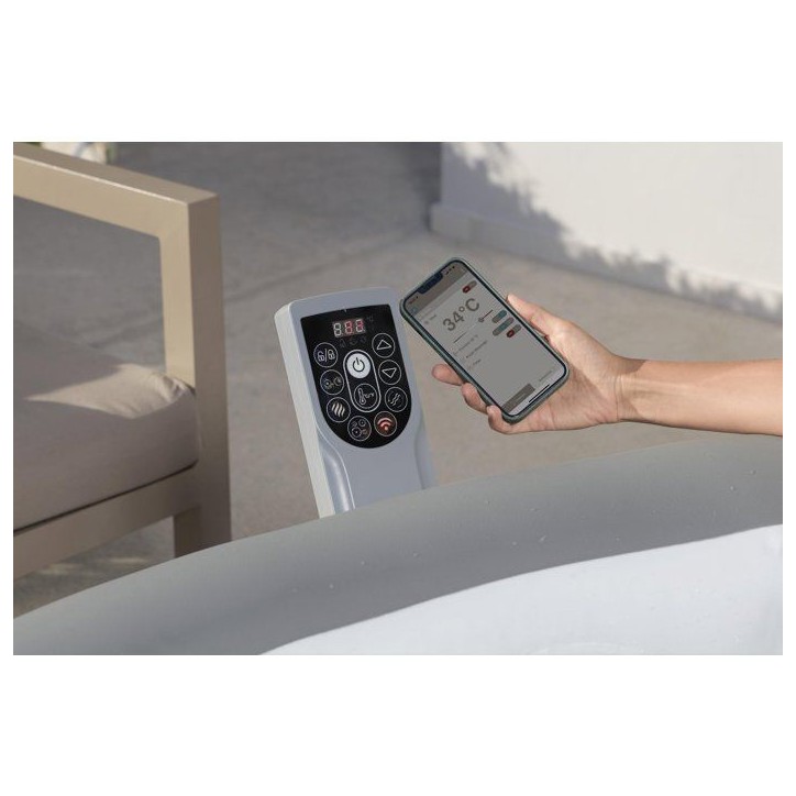 Spa gonflable BESTWAY - Lay-Z-Spa Hawaii - 236 x 71 cm - 4 a 8 places - Rond (Livré avec couverture, cartouche et diffuseur)