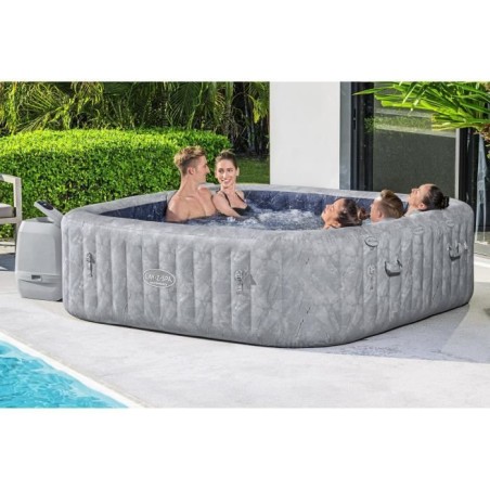 Spa gonflable BESTWAY - Lay-Z-Spa San Fransisco - Hydrojets - 230 x 230 x 71 cm - 5 a 7 places - Carré (couverture, 5 appuie-te