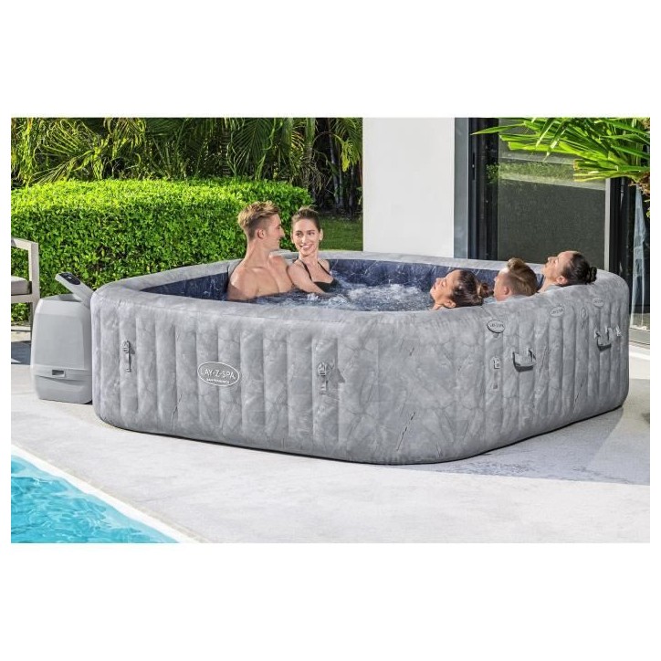 Spa gonflable BESTWAY - Lay-Z-Spa San Fransisco - Hydrojets - 230 x 230 x 71 cm - 5 a 7 places - Carré (couverture, 5 appuie-te Spa gonflable BESTWAY - Lay-Z-Spa San Fransisco - Hydrojets - 230 x 230 x 71 cm - 5 a 7 places - Carré (couverture, 5 appuie-te