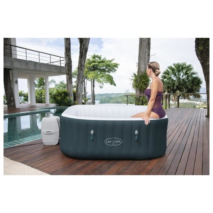 Spa gonflable BESTWAY - Lay-Z-Spa Ibiza - 140 airjets - 180 x 180 x 66 cm - 4 a 6 places - Carré (avec couverture, cartouche) Spa gonflable BESTWAY - Lay-Z-Spa Ibiza - 140 airjets - 180 x 180 x 66 cm - 4 a 6 places - Carré (avec couverture, cartouche)