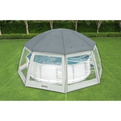 BESTWAY - Dôme de protection pour piscine - Octogonal 600 x 600 x 295 cm - Gris