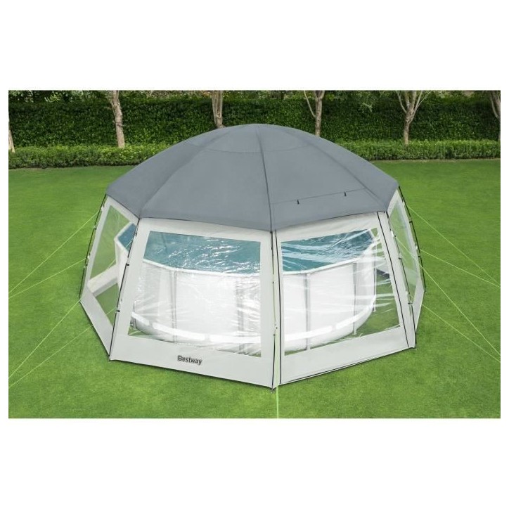 BESTWAY - Dôme de protection pour piscine - Octogonal 600 x 600 x 295 cm - Gris BESTWAY - Dôme de protection pour piscine - Octogonal 600 x 600 x 295 cm - Gris