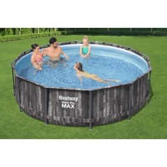 Kit Piscine hors sol tubulaire BESTWAY - Steel Pro Max™ - 366 x 100 cm - Ronde (filtre a cartouche, échelle, diffuseur)