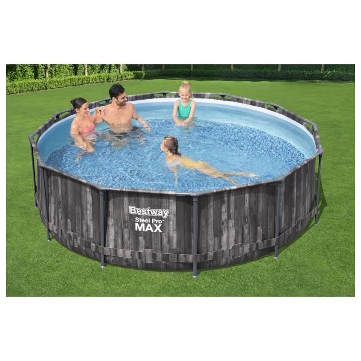 Kit Piscine hors sol tubulaire BESTWAY - Steel Pro Max™ - 366 x 100 cm - Ronde (filtre a cartouche, échelle, diffuseur) Kit Piscine hors sol tubulaire BESTWAY - Steel Pro Max™ - 366 x 100 cm - Ronde (filtre a cartouche, échelle, diffuseur)