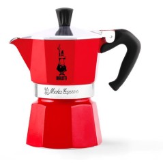 Cafetiere italienne - Bialetti - Moka Express - 3 Tasses - Rouge - Alu