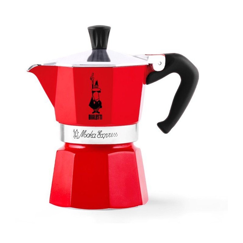 Cafetiere italienne - Bialetti - Moka Express - 3 Tasses - Rouge - Alu