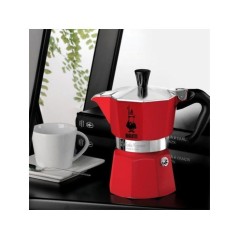 Cafetiere italienne - Bialetti - Moka Express - 3 Tasses - Rouge - Alu