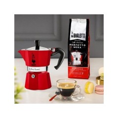 Cafetiere italienne - Bialetti - Moka Express - 3 Tasses - Rouge - Alu