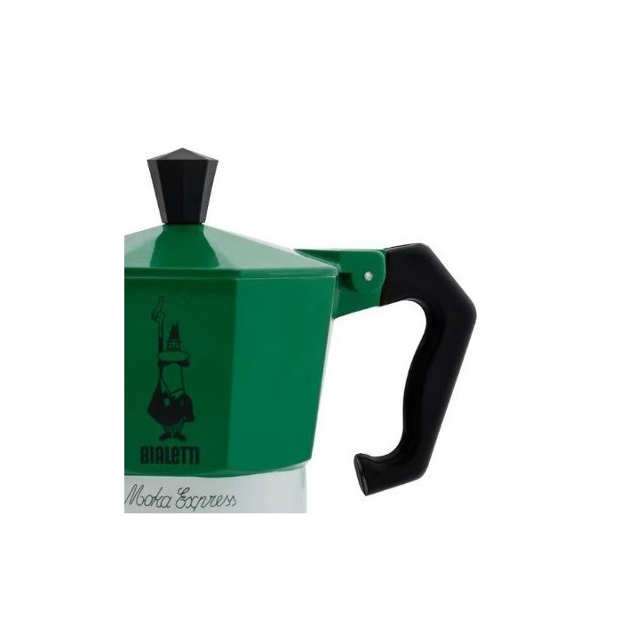 Cafetiere italienne - BIALETTI - La Mokina Italia - Tous feux sauf induction - 1 tasse - 40 ml - Vert / Rouge