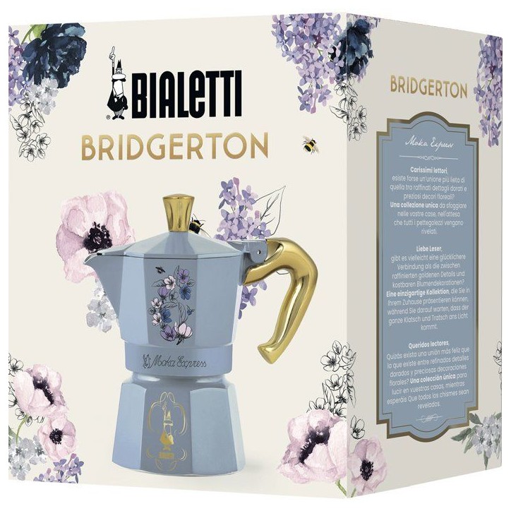 Cafetiere italienne - BIALETTI - Moka express - Collection Birdgerton - 3 tasses - 130 ml - Bleu / Fleurs Cafetiere italienne - BIALETTI - Moka express - Collection Birdgerton - 3 tasses - 130 ml - Bleu / Fleurs