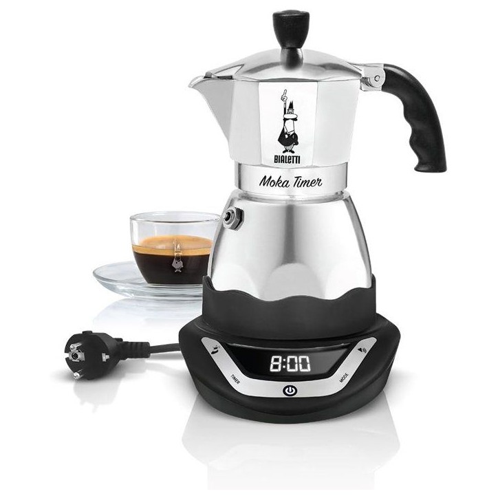 Cafetiere italienne électrique - BIALETTI - MOKA TIMER - 3 tasses - 120 ml - Inox Cafetiere italienne électrique - BIALETTI - MOKA TIMER - 3 tasses - 120 ml - Inox