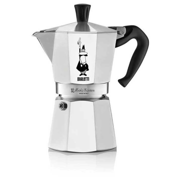 Cafetiere italienne - BIALETTI - Moka Express - Tous feux sauf induction - 6 tasses - 300 ml - Inox