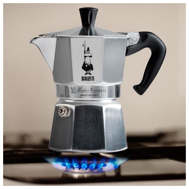 Cafetiere italienne - BIALETTI - Moka Express - Tous feux sauf induction - 6 tasses - 300 ml - Inox